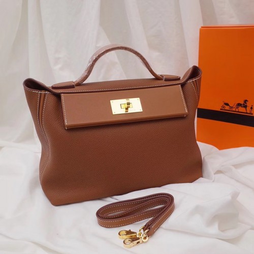 Geantă Hermes Kelly Togo din piele H2424 maro
