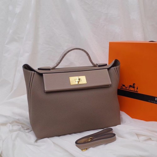 Geantă Hermes Kelly Togo din piele H2424 gri