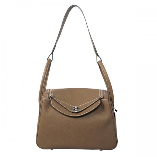 Geantă de umăr Hermes Lindy 30CM Havanne gri