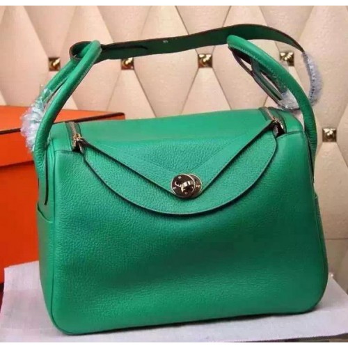 Geantă de umăr Hermes Lindy 30CM din piele H0881 Verde