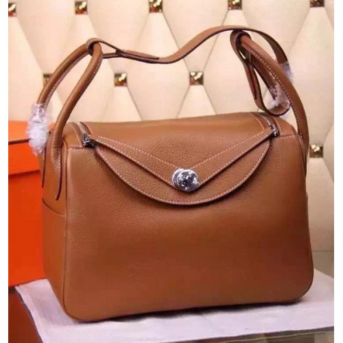 Geantă de umăr Hermes Lindy 30CM din piele H0881 Grâu