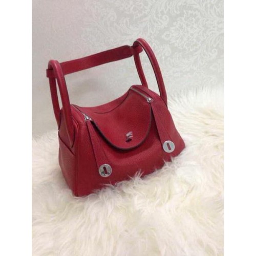 Geantă de umăr Hermes Lindy 30CM din piele originală HLD30 Burgundy