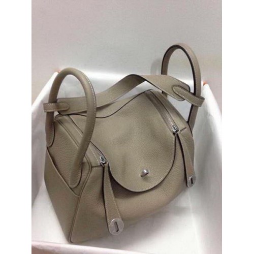 Geantă de umăr Hermes Lindy 30CM din piele originală HLD30 Khaki
