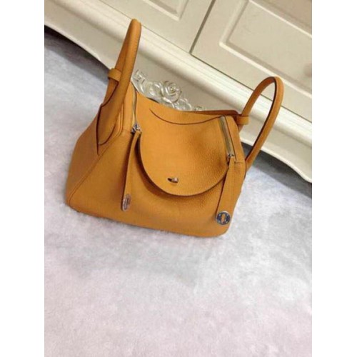 Geantă de umăr Hermes Lindy 30CM din piele originală HLD30 Wheat