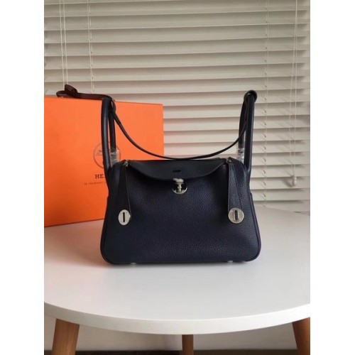 Geantă Hermes Lindy Original Togo din piele 5086 Negru