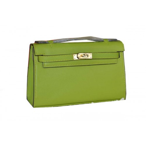 Geantă Hermes MINI Kelly 22cm din piele de vițel verde