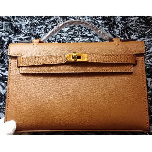 Geantă Hermes MINI Kelly 22cm din piele de vițel K011 Grâu