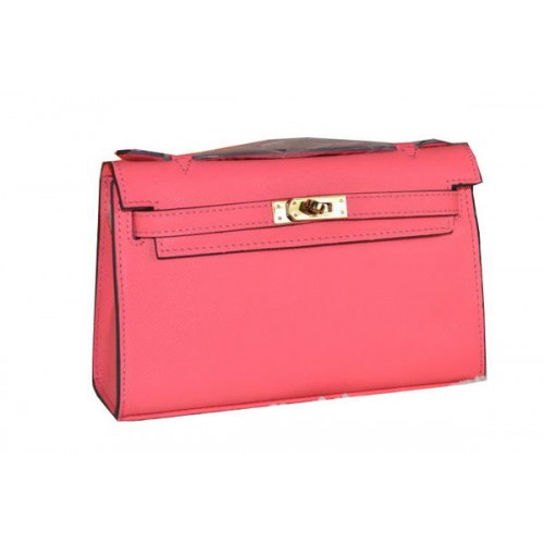 Geantă Hermes MINI Kelly 22cm din piele de vițel, roșu deschis