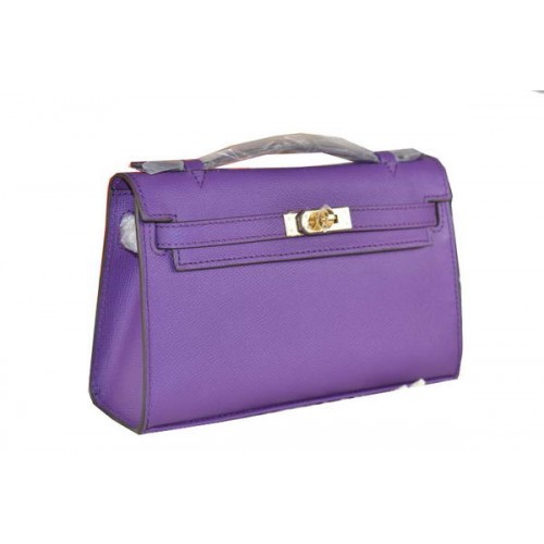 Geantă Hermes MINI Kelly 22cm din piele de vițel violet