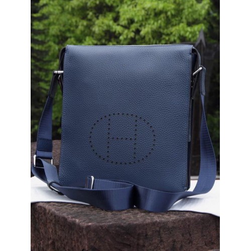 Geantă Hermes Messenger din piele de vițel originală H80014 Royal