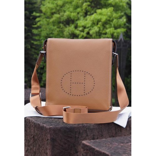 Geantă Hermes Messenger din piele de vițel originală H80014 Grâu