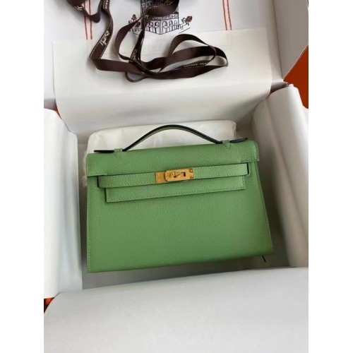 Hermes Original Epsom Leather KEL2278 verde și auriu-Metal