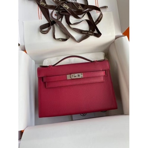 Geantă Hermes Original Epsom Leather KEL2278, culoare violet și metal argintiu