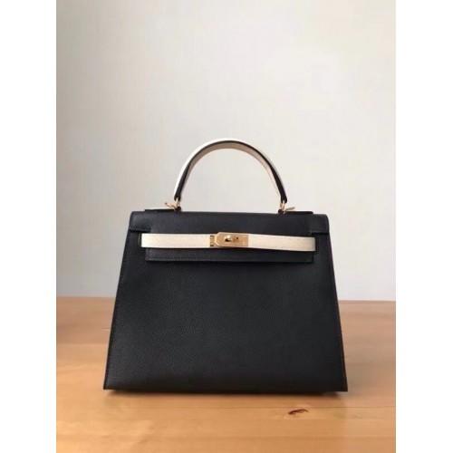 Geantă Hermes Original Epsom Leather KEL2578 negru și crem