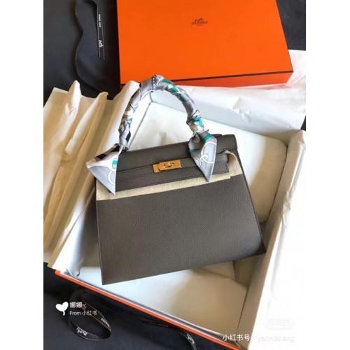 Geantă Hermes Original Epsom Leather KEL2578 gri închis