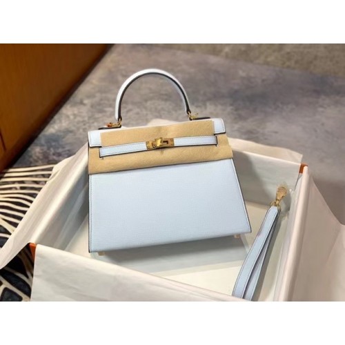 Geantă Hermes Original Epsom Leather KEL2578 albastru deschis