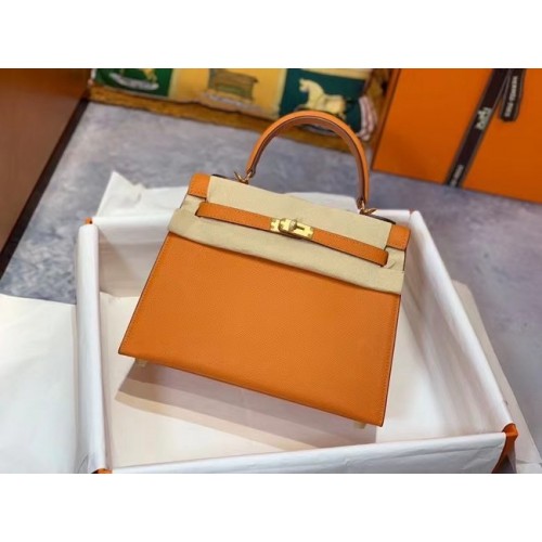 Geantă Hermes Original Epsom Leather KEL2578 portocalie