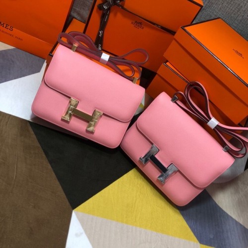 Geantă Hermes Original Espom din piele Constance 5333 roz