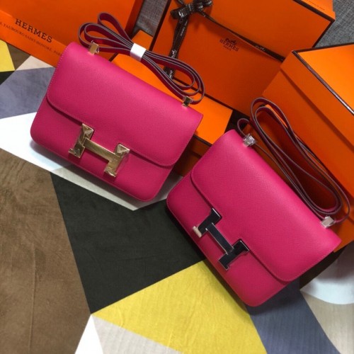 Geantă Hermes Original Espom din piele Constance 5333 Roșu-violet