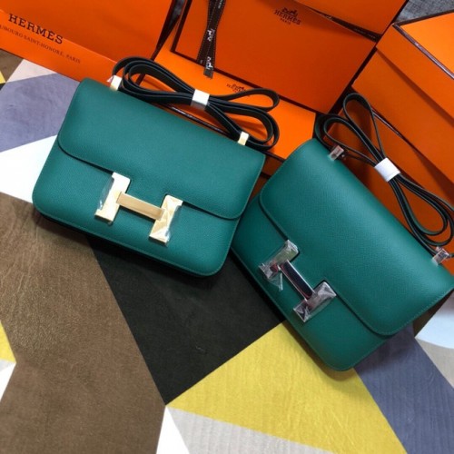 Geantă Hermes Original Espom din piele Constance 5333 verde negricios