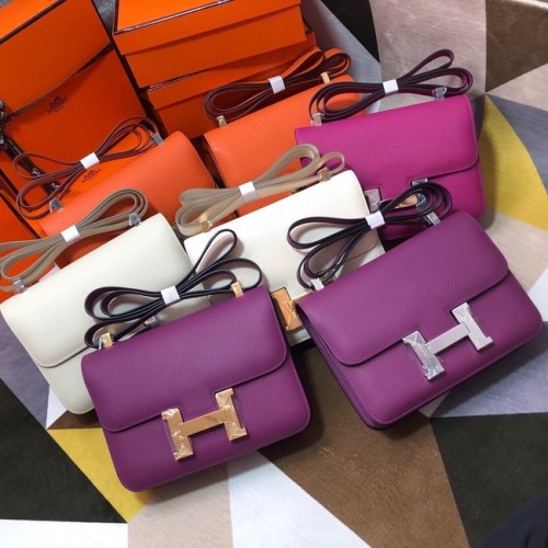 Geantă Hermes Original Espom din piele Constance 5333 violet