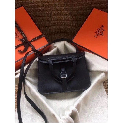 Geantă mini Hermes Original Halzan H069523 neagră