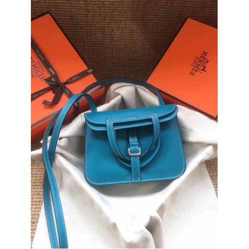 Geantă mini Hermes Original Halzan H069523 bleu zanzibar