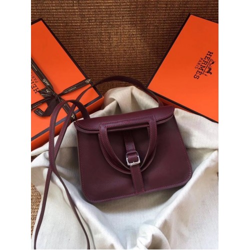 Geantă mini Hermes Original Halzan H069523 bordeaux