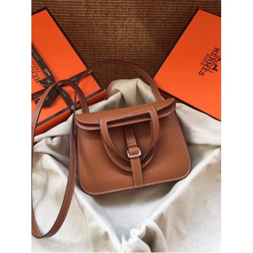 Geantă mini Hermes Original Halzan H069523 maro