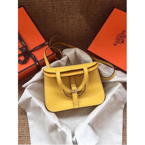 Geantă mini Hermes Original Halzan H069523 galbenă