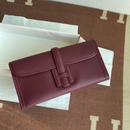 Hermes Original jige swift Leather Clutch 37088 clare
