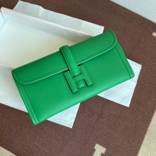 Hermes Original jige swift geantă de mână din piele 37088 verde
