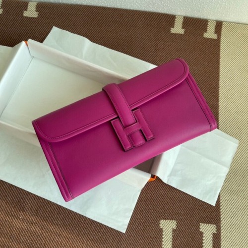 Hermes Original Jige Swift Leather Clutch 37088 roz
