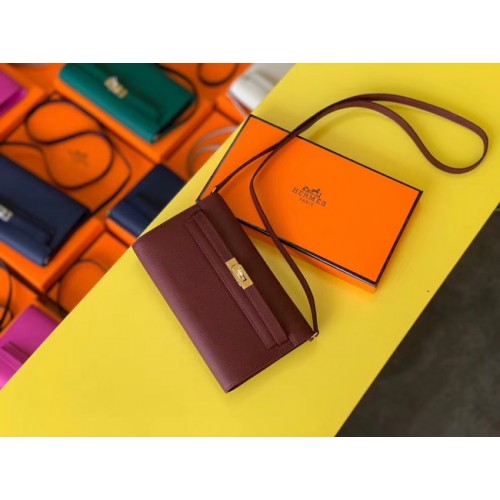 Geantă Hermes Original Kelly Espom din piele pentru a merge, H4087 Burgundy