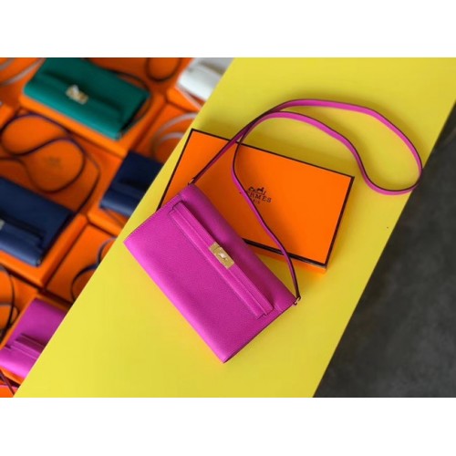 Geantă Hermes Original Kelly Espom din piele pentru a merge woc H4087 Roșu-violet