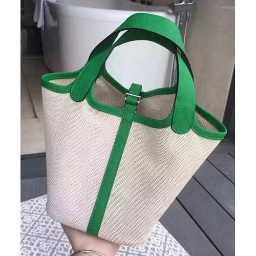 Geantă Hermes Picotin Lock 18cm Canvas HPL8618T Verde