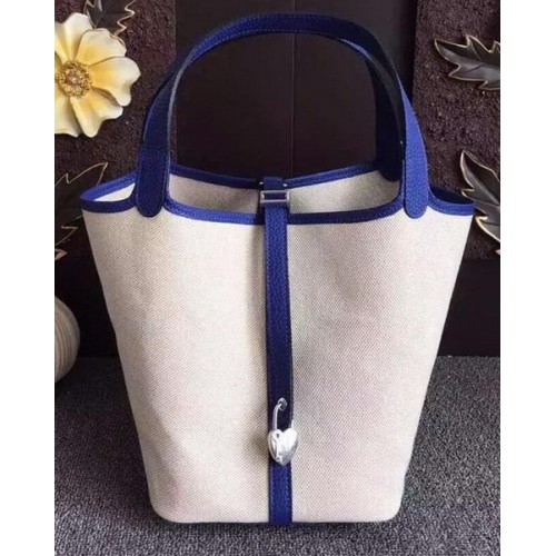 Geantă Hermes Picotin Lock 18cm Canvas HPL8618T RoyalBlue