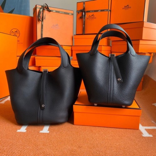 Genți Hermes Picotin Lock Originale din piele Togo PL3388 negre