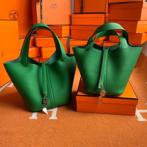 Genți Hermes Picotin Lock Originale din piele Togo PL3388 verde