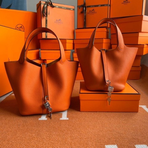 Genți Hermes Picotin Lock Originale din piele Togo PL3388 portocaliu