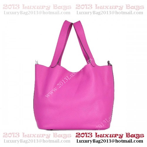 Geantă Hermes Picotin Lock MM din piele Clemence 8616 Piersică