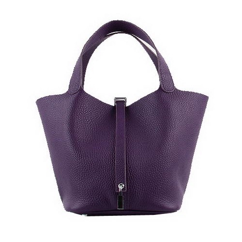 Genți Hermes Picotin Lock PM Clemence Leather H8615 Purple