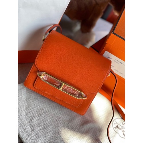 Hermes Roulis 19cm Evercolor 9D H9003 portocaliu și auriu