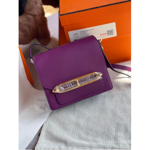 Hermes Roulis 19cm Evercolor 9D H9003 violet și auriu