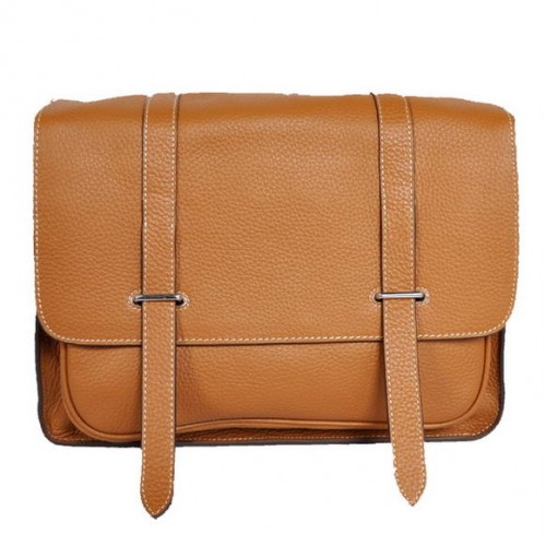 Geantă Hermes Steve 32CM pentru bărbați Clemence Camel