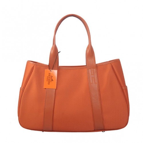 Geantă Hermes Tote din pânză, piele H1035 portocalie