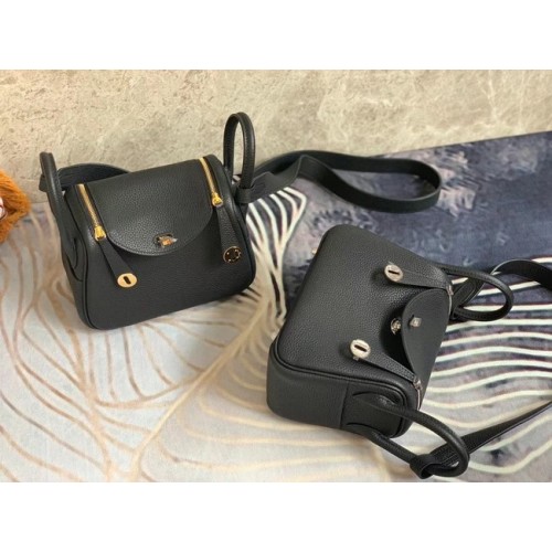 Geantă Hermes mini Lindy Original Togo din piele OLD19 neagră