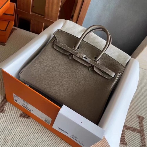 Geantă Hermes originală Togo Leather HB25O gri închis