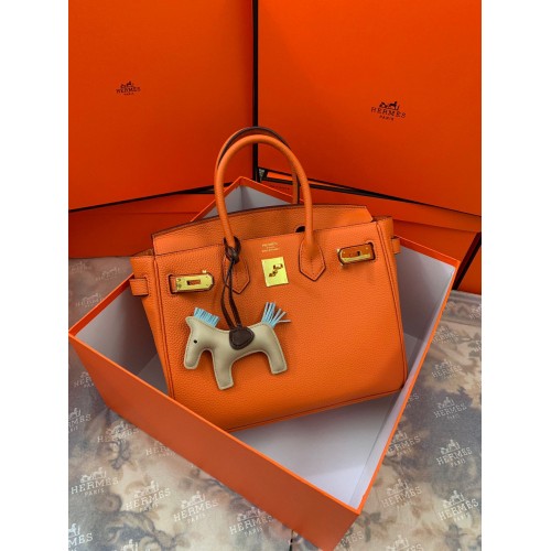 Geantă Hermes originală Togo Leather HB35O Portocalie