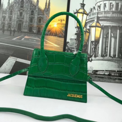 Geantă mini cu mâner superior Jacquemus Original din piele J8088 verde